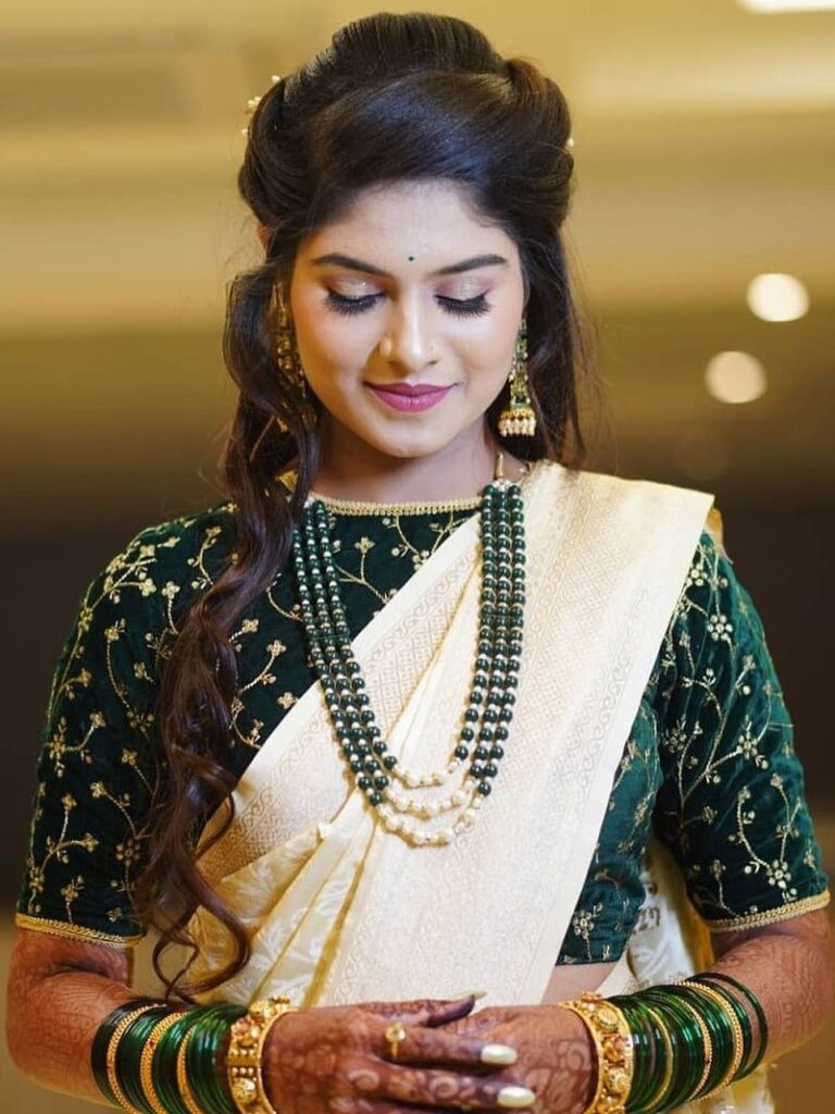 Maharashtrian Bride Hairstyle for Engagement